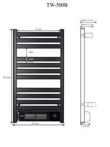 ราวแขวนผ้าเช็ดตัวไฟฟ้าติดผนังพร้อมพัดลมทำความร้อน PTC เครื่องทำความร้อนผ้าขนหนูอะลูมิเนียม เครื่องเป่าลมร้อนสำหรับห้องน้ำโรงแรม - Product Image 5