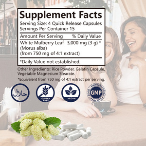 Yüksek kalite doğal beyaz dut yaprağı tozu kapsül 3000mg ekstra kan şekeri desteği OEM/ODM özel antioksidan yetişkinler - Product Image 2
