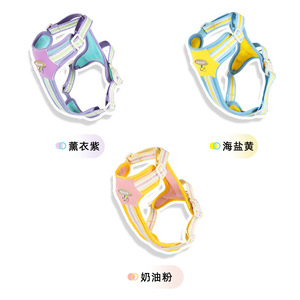 Set Pettorina e Guinzaglio per Cani Senza Strappi, in Rete Morbida, Colore Fluorescente, per Animali Domestici S <span class=keywords><strong>M</strong></span> L XL - Product Image 3