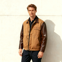 Veste Safari Homme Neohope Personnalisée en Toile de Coton Robuste, Coupe-Vent, Écologique, Style Vintage, Manches en Cuir Confortables