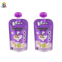 Boîte Doypack pour jus en gros, sachet alimentaire debout, sachet de yaourt avec bec verseur et bouchon
