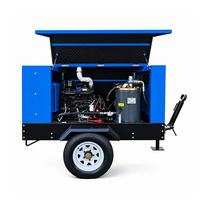 Compresor de Aire de Tornillo Industrial Portátil Airstone al Mejor Precio, 250CFM 116PSI con Motor Diésel Refrigerado por Aire