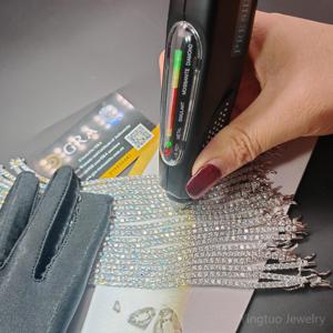 Bracciale Tennis Hip Hop DVVS 1 in Moissanite da 3mm-6.5mm, Placcato <span class=keywords><strong>Oro</strong></span> Bianco 18k, Catena Tennis in Argento Sterling 925 - Product Image 3