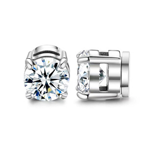 ต่างหูแม่เหล็กแบบหนีบ Clover  ไม่ต้องเจาะหู ประดับเพชรเทียม  แบบหนีบสำหรับเจาะหู - Product Image 1