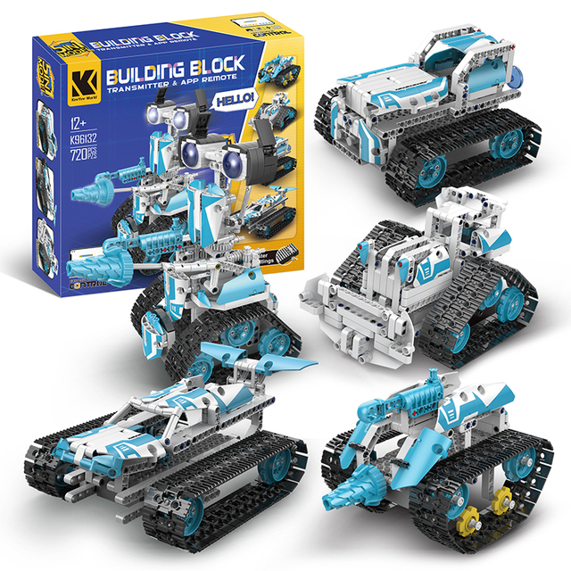 5 in 1 APP Control Robot Building Block Toys Changeable Science Education 3D Puzzle Toy Kids Steam DIY RC Assembly Toys
