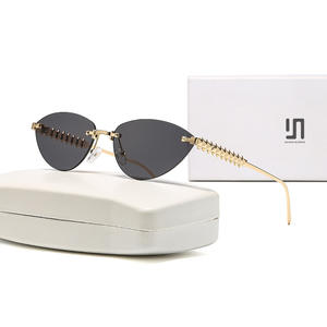 Nouvelles lunettes de soleil œil de chat pour femmes, monture métallique sans cadre, protection UV400, type 3, lunettes de soleil tendance - Product Image 5