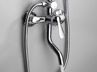 Ensemble de douche apparent thermostatique en laiton ABS chromé poli avec mitigeur à poignée unique, barre coulissante, jet de pluie doux et robinet mural