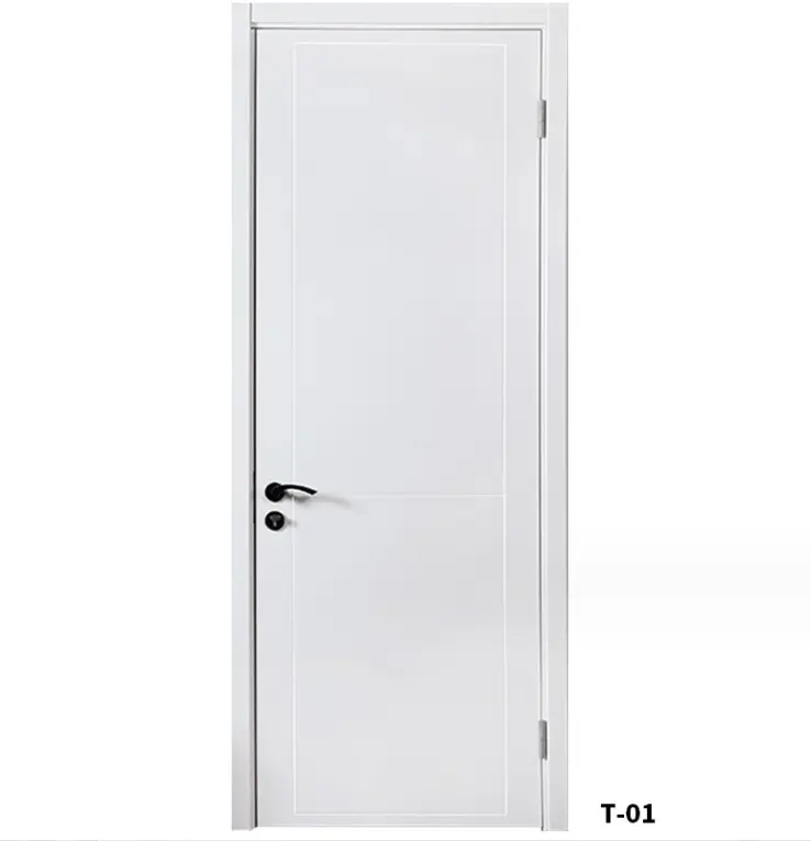 Chinese Manufacturers Interior Wooden Room Door Simple Design White Veneer Room Door