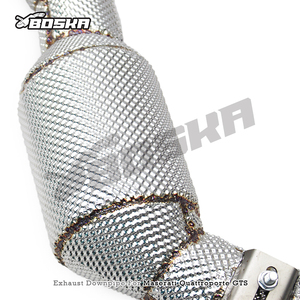 Custom Stainless Steel Downpipe for Maserati Quattroporte GTS V8 3.8T 2013-2016 100/200/300cell <b>Catted</b> Down Exhaust Pipe - Product Image 4