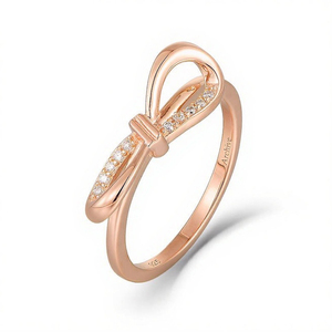 Moissanite Anel 18k Ouro Mulheres Simples e Elegante Design de Anel Fino com Circular Moissanite Inlay Atacado - Product Image 3