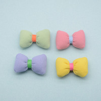 Mini nœuds rembourrés en tissu gaufré couleur bonbon, appliques en tissu doux pour pinces à cheveux et loisirs créatifs de confection de vêtements