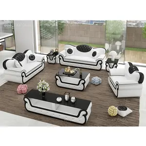 Bahan Kulit Asli dan Sofa Ruang Tamu Penggunaan Spesifik Sofa Bentuk U Desain 123 Set Sofa Scetional