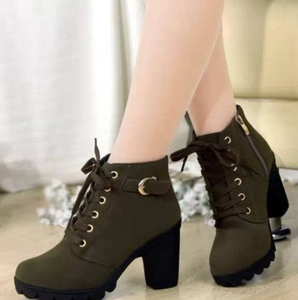 Ultima Versione Stivali Invernali con <span class=keywords><strong>Lacci</strong></span> da <span class=keywords><strong>Donna</strong></span> <span class=keywords><strong>Stivaletti</strong></span> con Plateau e Tacco Alto Scarpe Calde da <span class=keywords><strong>Donna</strong></span> - Product Image 5