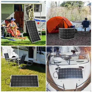 <span class=keywords><strong>Kit</strong></span> de panneaux solaires flexibles DOKIO 200W avec contrôleur de charge 20A, système imperméable à demi-cellules <span class=keywords><strong>pour</strong></span> la maison/la voiture/le <span class=keywords><strong>camping</strong></span>/le bateau - Product Image 6
