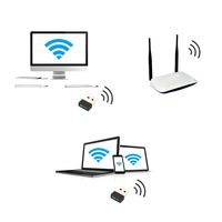 Realtek-tarjeta de red LAN inalámbrica, miniadaptador Wifi usb para PC, 2,4 Ghz, 150Mbps