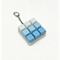 9keys Acrylic Waterproof Lightweight Stress Relief Fidget Keyboard Keychain Toy with Cartoon Design