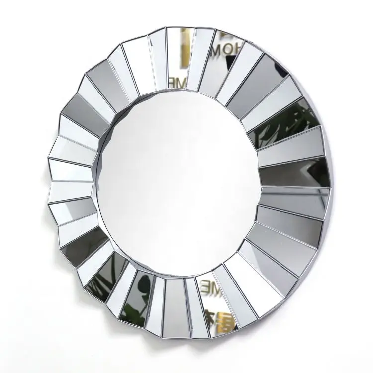 Cermin Dinding Bingkai Plastik Shinning, Dekorasi Rumah Murah 24 Inci 50Cm