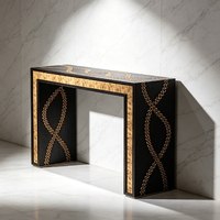 Table d'entrée de luxe en bois massif, style designer moderne, table d'appoint pour canapé, table décorative pour hall d'entrée de villa/maison de luxe