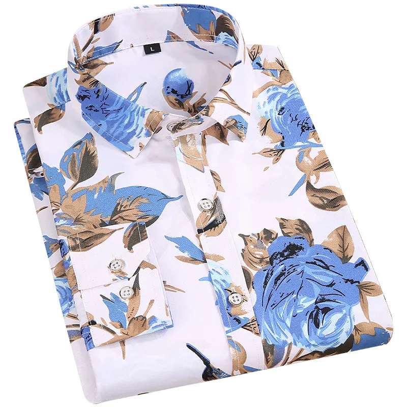 MT2390 Sprint Summer Hot Sales Custom 100% Polyester Thin Long Sleeve Korean Shirt For Men Print Men's Shirts