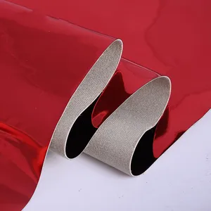 0.8mm TPU kulit cermin halus logam Foil sintetis kulit imitasi untuk sepatu Sofa kostum