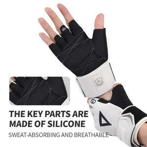 Guantes de Medio Dedo Unisex <span class=keywords><strong>para</strong></span> Entrenamiento Deportivo de Alta Calidad con Muñequeras <span class=keywords><strong>para</strong></span> Gimnasio Levantamiento de Pesas Ciclismo Esquí Equipo de Ejercicio Transpirable - Product Image 3