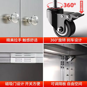 Stainless Steel <b>Sideboard</b> <b>Kitchen</b> Cabinet Multi Layer Storage With Wheels For Dining Room - Product Image 4