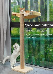 Custom Wood Eco-friendly <strong>Cat</strong> Window Perch <strong>Scratching</strong> <strong>Posts</strong> Climbing Tree Hammock Mounted Suction Cups <strong>Cat</strong> Tree Tower Carton - Product Image 4
