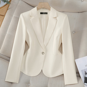 Women's Slim Fit Short Blazer Solid Color One Button Elegant Fashion Top S Size - Product Image 1