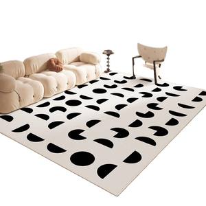 Alfombra Geométrica de Terciopelo Cristal, Rectangular, Resistente a las Manchas, para Sala de Estar, Estilo Moderno y Minimalista - Product Image 5
