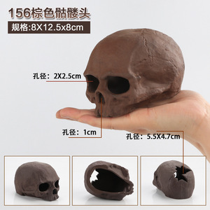 Adorno Ecológico de Cerámica con Forma de Cueva de Tres Agujeros para Acuario, Decoración para Peceras - Product Image 4