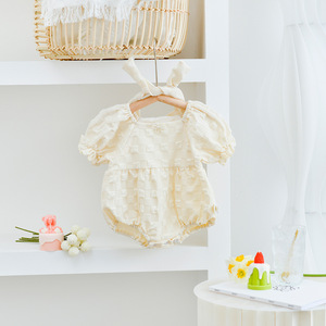 Sommer New Baby Schwester Kleidung Prinzessin Puppe Kragen Spitze Zwei schicht iges Furz kleid Baby Girl Stram pler Kleid Puff ärmel Hand <span class=keywords><strong>Bair</strong></span> - Product Image 2