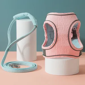 Harns piccolo cane e cucciolo Pet imbracatura con striscia riflettente floreale traspirante gattino cinturino nastro decorato per gatti - Product Image 2