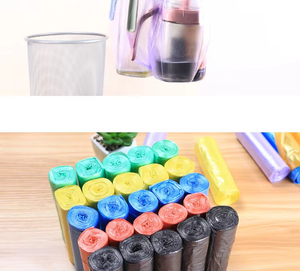 5 rouleaux, 1 paquet de 100 sacs poubelles jetables pour la maison, sacs de rangement pour la cuisine, sacs à déchets, sacs en plastique - Product Image 6