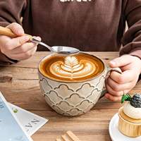 Mug à café contemporain en céramique sans plomb ni cadmium, 24 oz, extra large, glaçure réactive, gris, passe au lave-vaisselle et au micro-ondes, pour soupe