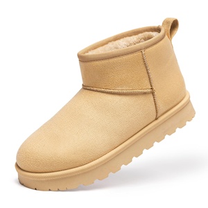 Bottines à enfiler en <span class=keywords><strong>daim</strong></span> doublées de fausse fourrure - Bottes d'hiver à plateforme pour <span class=keywords><strong>femme</strong></span> pour un confort intérieur/extérieur et la neige (ODM/OEM disponible) - Product Image 1