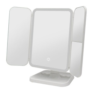 <b>Foldable</b> LED Fashion Cosmetic <b>Mirror</b> 3 Fold Make up <b>Mirror</b> 2X3X Magnifying <b>Mirror</b> With LED Lights Rechargeable Battery - Product Image 4