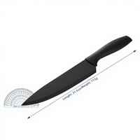 Ensemble de couteaux de cuisine multifonctionnels en acier série 3Cr, 12 pouces, style simplicité moderne, comprenant un couteau de chef, un couteau à viande, un couteau à pain, un couteau à steak et un couteau à dépecer, avec manche en plastique