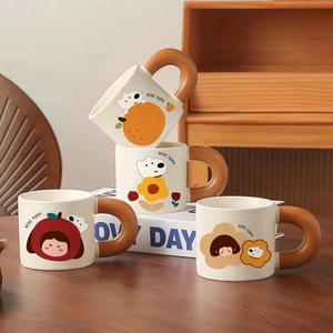 Cartoon Cat Ceramic <b>Mug</b> With <b>Large</b> Handle Microwave Safe For Coffee Tea Drinking - Product Image 2