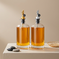 Ensemble de bouteilles en verre cristal blanc de 350 ml et 500 ml pour huile et vinaigre, distributeur de sirop de café, bouteille en verre avec boîte