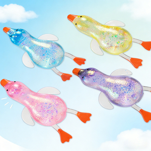 Pelota Antiestrés de Maltosa Brillante y Colorida con Forma de Pato, Juguete Blando de TPR Portátil para Apretar, Regalo Creativo para Todas las Edades - Product Image 3