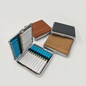Étui à cigarettes en bois Design 20S PU Étui à cigarettes en métal - Product Image 4