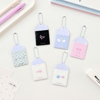 Porte-cartes photo en PVC à pois Kawaii en gros, pochette pour photos d'identité de 1 et 2 pouces, sac pour photocartes Kpop avec chaîne de perles