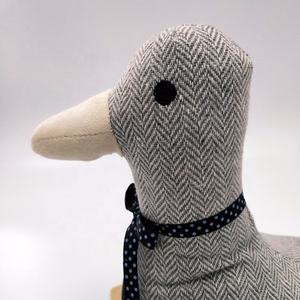 Funny Grey Herringbone Fabric Stuffed Sand Bag Decorative <strong>Duck</strong> Animal <strong>Door</strong> <strong>Stop</strong> for Home Decoration - Product Image 4