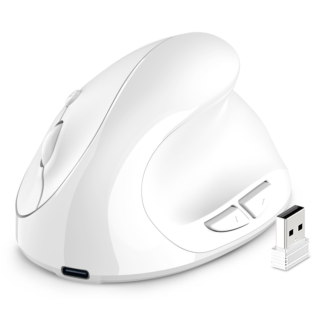 High Quality Super Slim Quiet Rechargeable Dual Mode White Wireless Mouse for Laptop