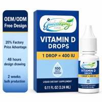 Gouttes de Vitamine D à Marque Blanche 400 UI par Goutte Formule Personnalisée OEM ODM Fabricant de Compléments Alimentaires Liquides pour les Marques de Bien-être