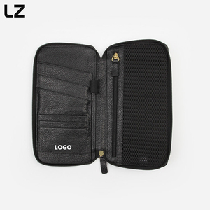 LZ Đầy Đủ Hạt Da Gia Đình Du Lịch Ví Lưới 6 Khe Cắm Hộ Chiếu Chủ Và Hành Lý Tag Set Du Lịch Tổ Chức Tài Liệu Màu Đen - Product Image 3