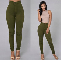 Vente en gros de jeans skinny personnalisés pour femmes, taille haute, tissu denim élastique extensible, pantalon crayon pour femme de style décontracté