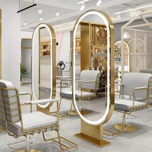 Espejo de Peluquería de Doble Cara Zxm, Dorado, para Salón de Belleza, Diseño Moderno para Centro Comercial o Taller - Product Image 3