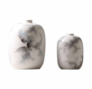 Vase en céramique à gros ventre, style chinois moderne simple et zen, nouveau style créatif, motif d'encre, vente en gros - Product Image 1