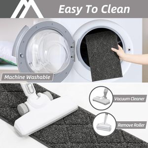 COSY HOMEER Non-Slip 100% PET TPE Backed Black 0.4in Thick Carpet <b>Mat</b> 28inX9in Indoor <b>Stair</b> Runners Edging - Product Image 4